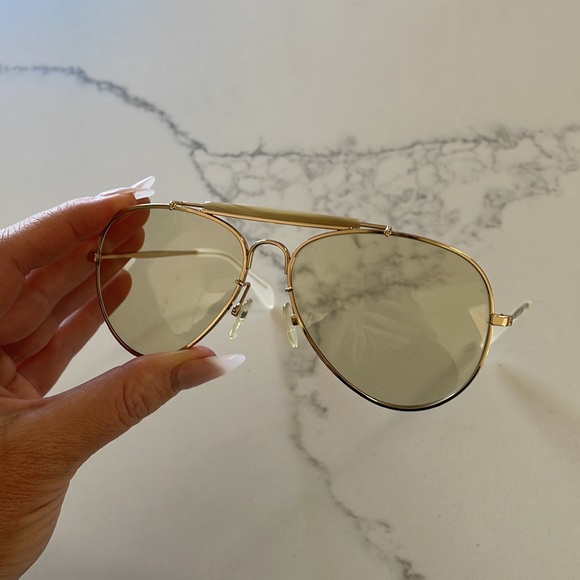 Celine Aviator sunglasses clear with white and gold tones - Picture 2 of 8